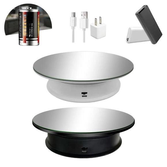 (NIB) Motorized 360° Rotating Display Stand, Black or White - Picture 1 of 14